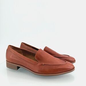 Aerosoles Womens East Side Loafers Size 12 M Brown Leather Slip On Comfy Career